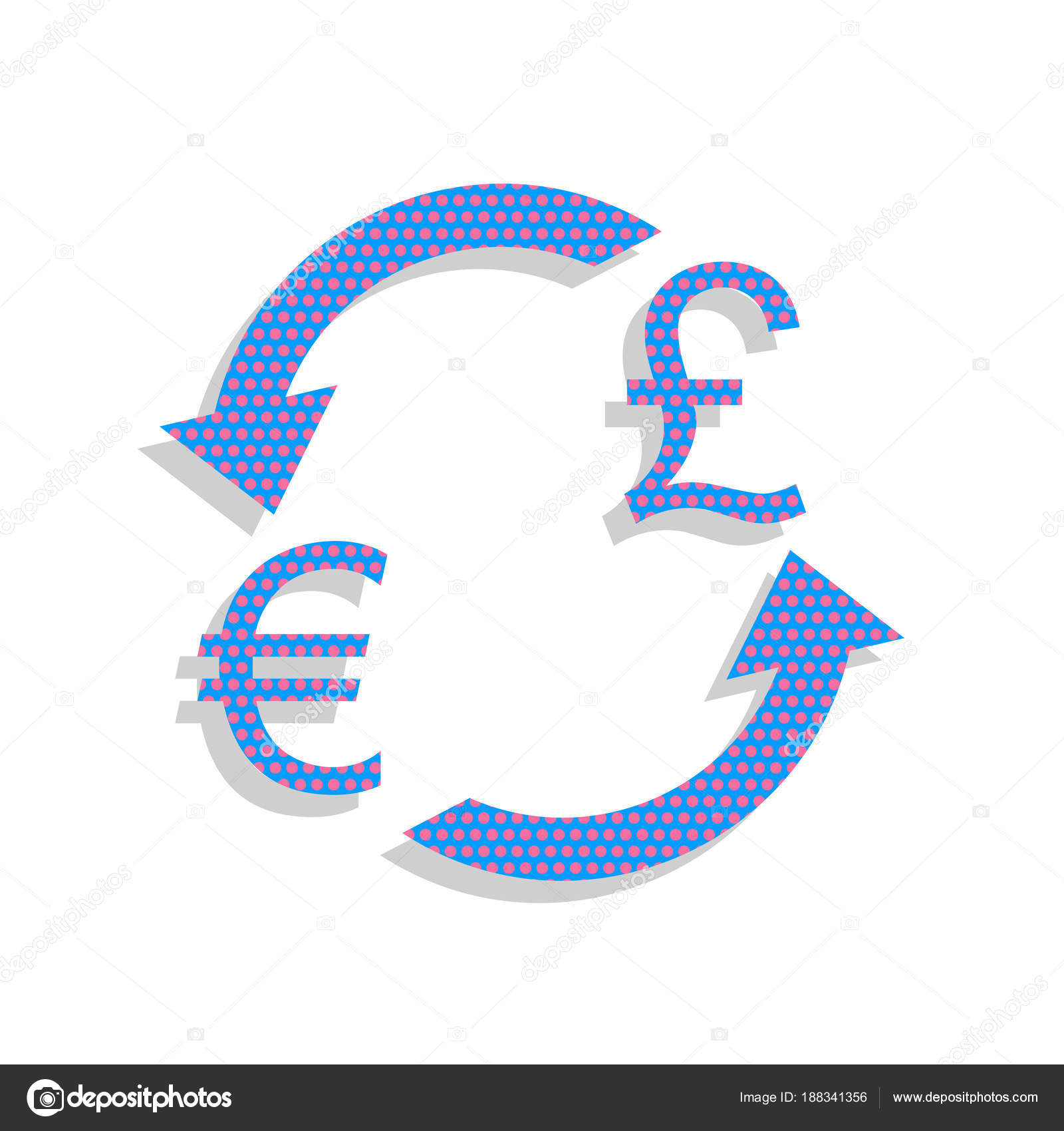 Currency Exchange Sign Euro And Uk Pound Vector Neon Blue Ico - 